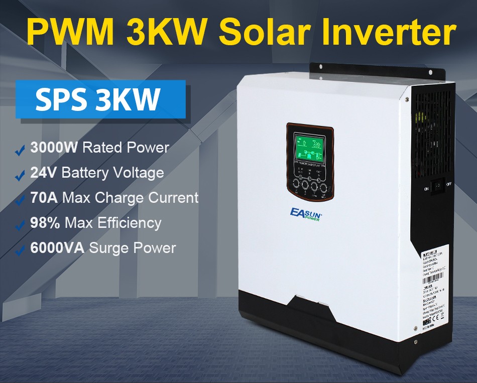 Easun Power 3KW 24V Off Grid Invertor PWM 70A